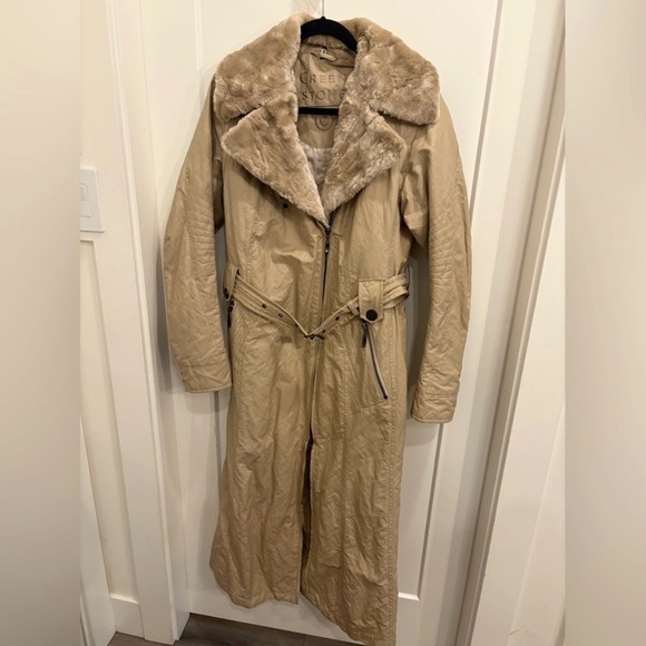 CREEN STONE WOMENS FAUX FUR TRENCH COAT - Picture 2 of 13